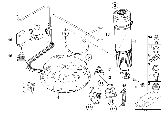 2007 BMW 760Li Bracket, Level Sensor, Left Diagram for 37146780641