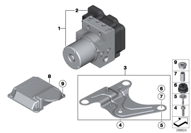 2014 BMW 750i xDrive Control Unit Dsc Repair Kit Diagram for 34526876910