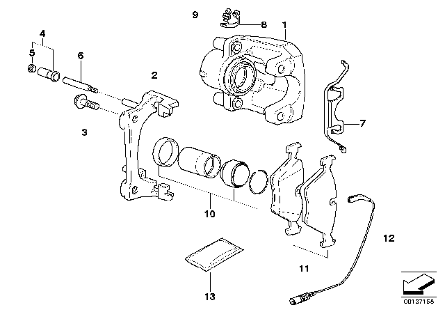 2012 BMW 128i  Repair Set Brake Caliper Diagram for 34216768695