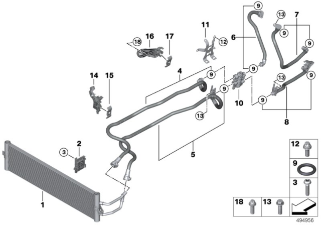 2020 BMW 745e xDrive  BRACKET, OIL COOLER LINE Diagram for 17227936449