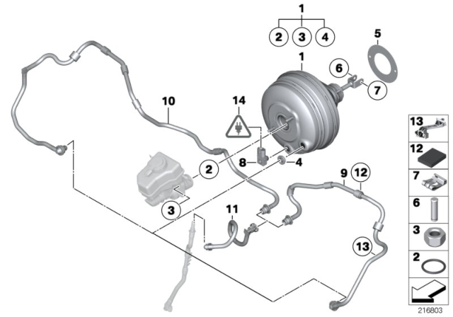 2014 BMW 535d  Vacuum Pipe Diagram for 11668513632