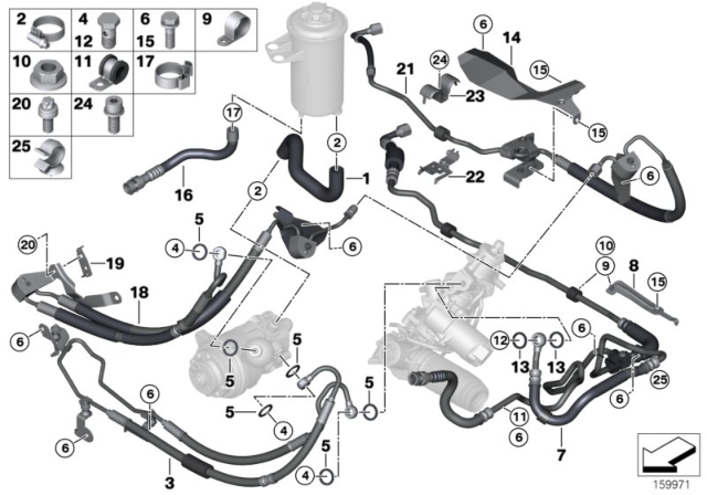 2008 BMW X5  Tubing Support Diagram for 13537792950