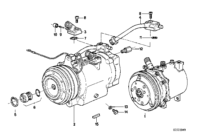 1985 BMW 735i  Connector Pressure Pipe Diagram for 64521366137