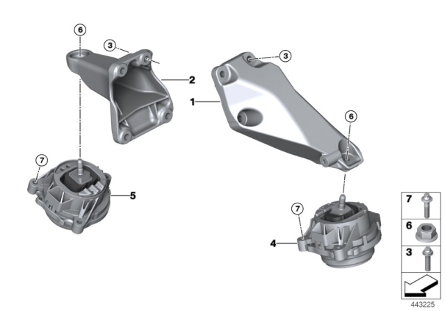 2017 BMW 430i xDrive  Engine Supporting Bracket Left Diagram for 22116861401