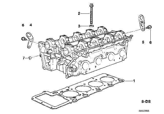 1993 BMW 740i  Cylinder Head Gasket Asbestos-Free Diagram for 11121736315