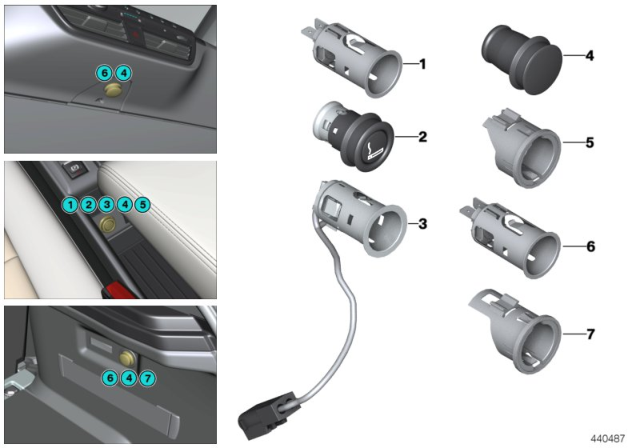 2015 BMW i3  Luminous Ring, Orange Diagram for 51167052720