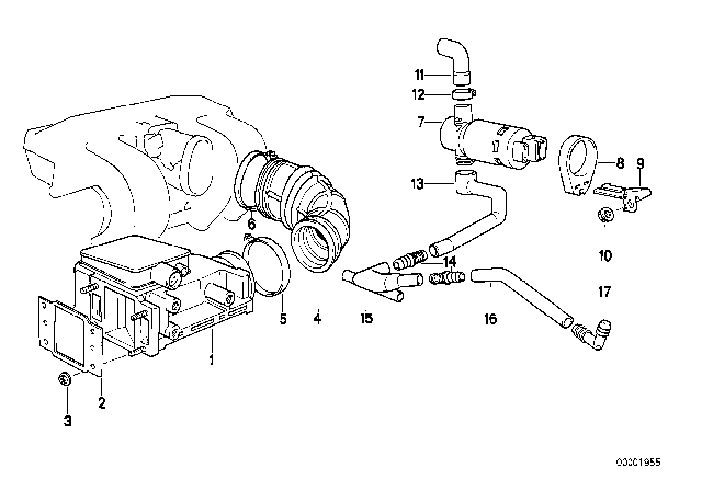 1991 BMW 318is  Sealing Frame Diagram for 13711705064