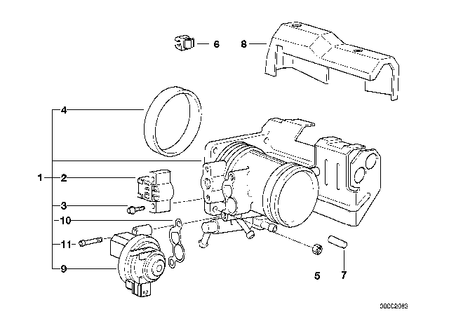 1998 BMW Z3  Gasket Asbestos Free Diagram for 13711247894