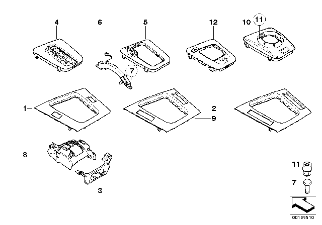 2001 BMW 325i Bottom Panel Depositing Box Wood Diagram for 51167052042