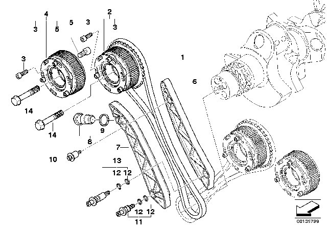 2007 BMW M5  Central Screw Diagram for 11367836327