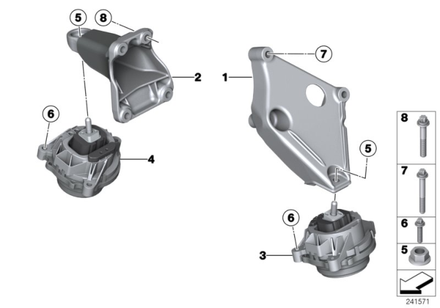 2017 BMW X3  Engine Mount Right Diagram for 22116868490