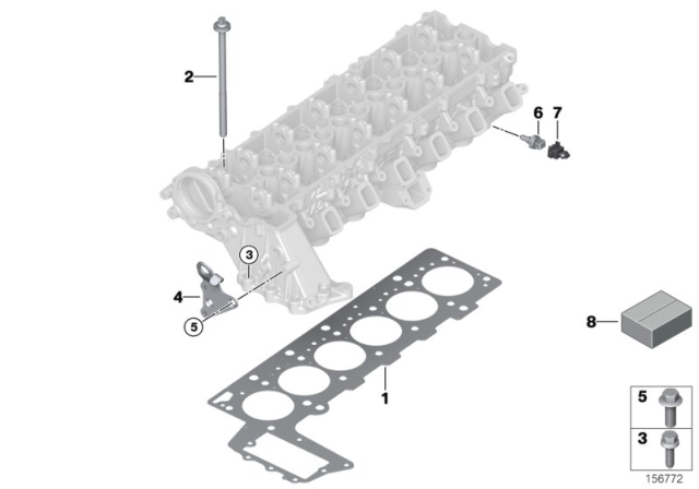2011 BMW 335d  Cylinder Head Gasket Asbestos-Free Diagram for 11127801698