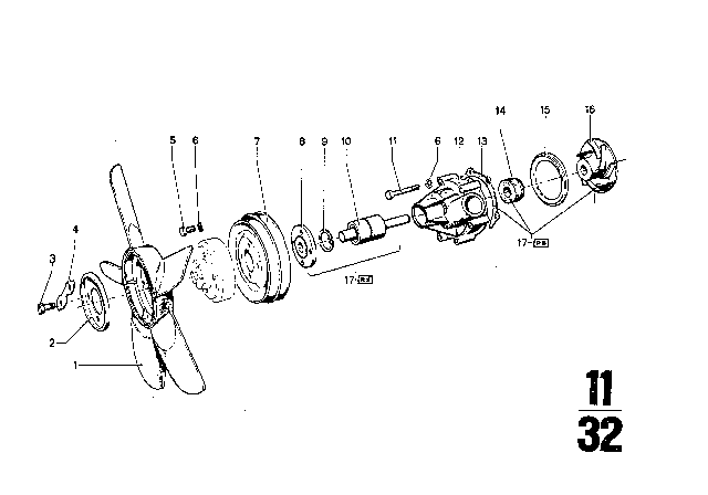 1973 BMW Bavaria  Pulley Diagram for 11511255356