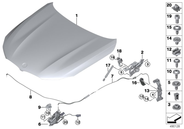 2018 BMW 640i xDrive Gran Turismo  Gas-Filled Strut, Engine-Compartment Lid Diagram for 51237380609