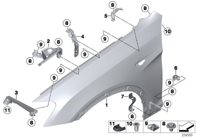 2017 BMW X4  Side Panel, Front Left Diagram for 41357267323