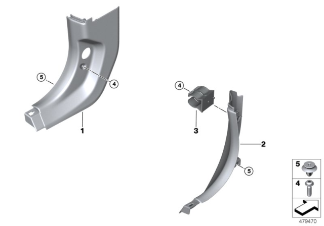 2020 BMW M550i xDrive  Side Trim Panel, Front Right Bottom Diagram for 51477420950