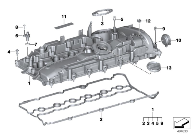 2019 BMW X5  CYLINDER HEAD COVER Diagram for 11128680024