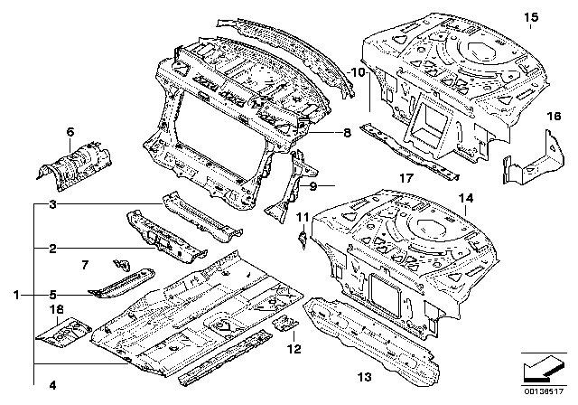 2004 BMW 645Ci Top, Engine Support Extension Diagram for 41127128981