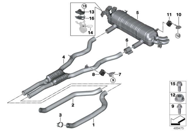 2020 BMW M850i xDrive Gran Coupe  CENTER MUFFLER Diagram for 18308482534