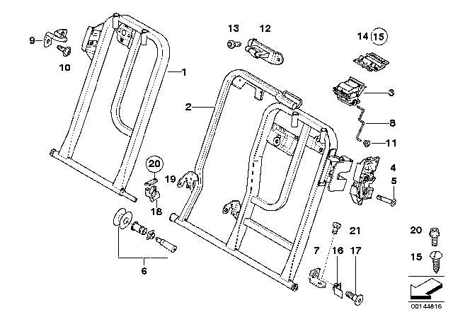 2005 BMW X3 Catch Bracket Diagram for 51713403405