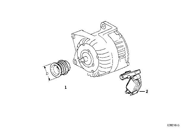 1999 BMW 318is Exchange Alternator Diagram for 12311247310