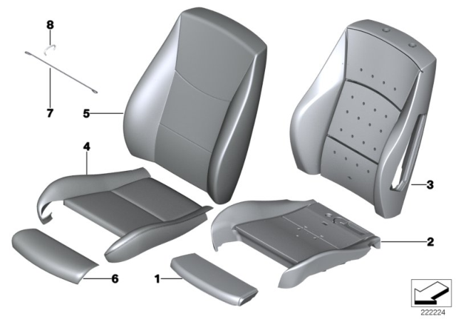 2012 BMW X3  Cover Thigh Support Diagram for 52107255699