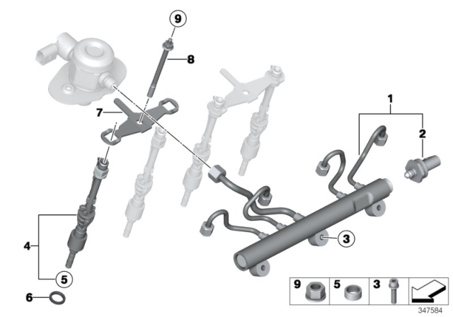 2014 BMW Alpina B7L  Fuel Injector Diagram for 13538627842