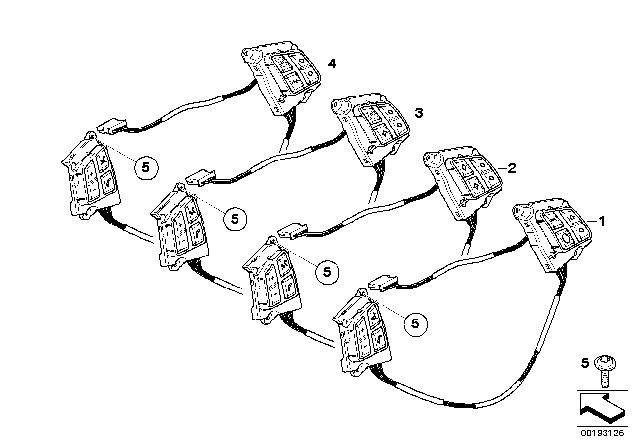 2009 BMW M3  Multifunct Steering Wheel Switch Diagram for 61319123286