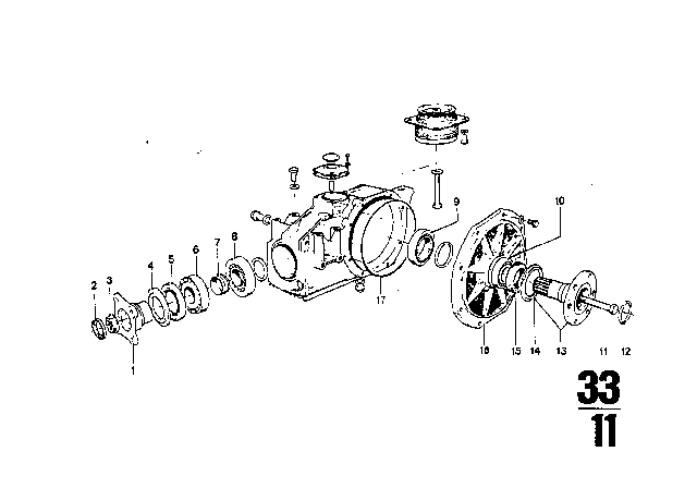 1969 BMW 2500  Tapered Roller Bearing Diagram for 33131204568