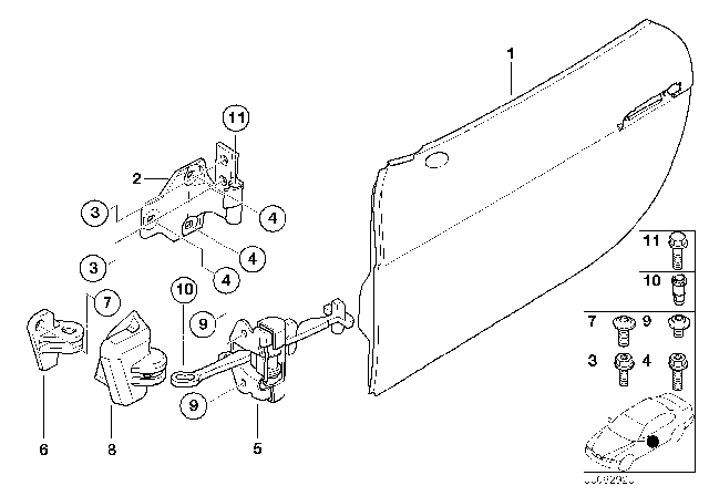 2002 BMW Z8  Door Brake Diagram for 51218234301