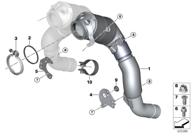 2016 BMW X6 M Catalytic Converter Diagram for 18327847985