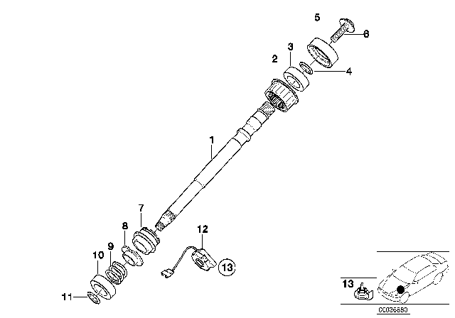 1999 BMW Z3 Compression Spring Diagram for 32331156895