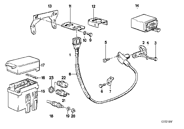 1986 BMW 524td  Fuse Diagram for 07119978840