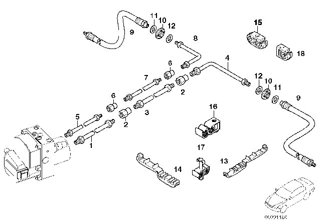 2008 BMW Alpina B7 Pipeline With Pressure Hose Diagram for 34326772597