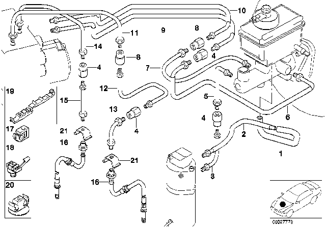 2000 BMW 540i  Pipe Diagram for 34326755550