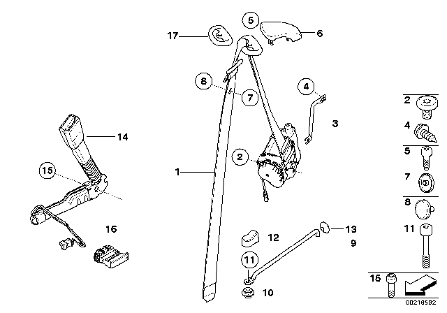 2008 BMW 135i  Sliding Bracket Diagram for 72117069957