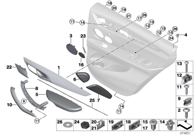 2014 BMW X5  Lens, Contour Line, Door, Rear Left Diagram for 63319352043