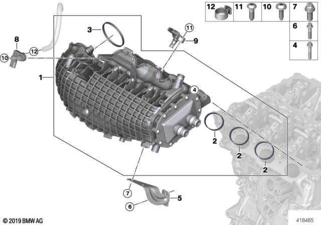 2019 BMW i8  Intake Manifold System Diagram for 11617634226