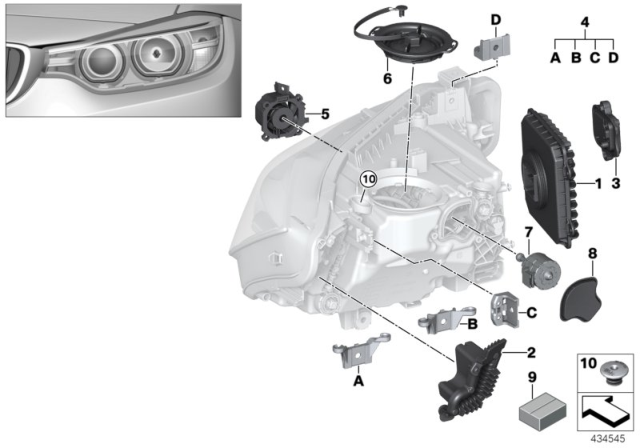 2016 BMW 328i xDrive  Front Light Electronics Control Unit Diagram for 63117444685