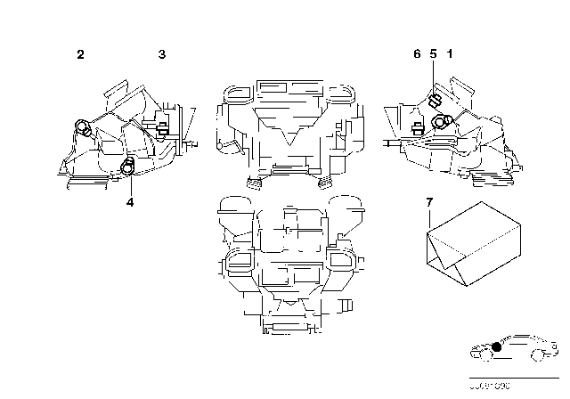2002 BMW X5 Actuator For Ventilation Flap Diagram for 64116902696