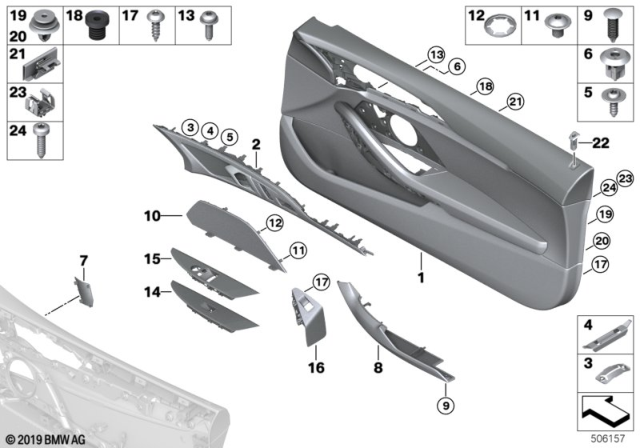 2020 BMW 840i  Clip With Washer, Natur Diagram for 07147145753