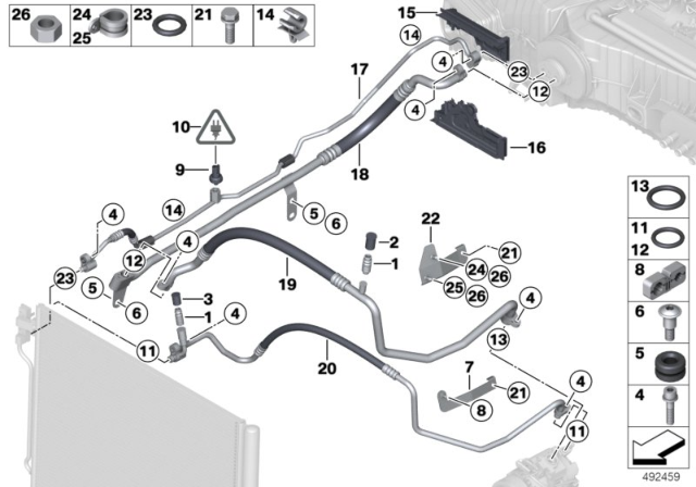 2015 BMW 528i  Suction Pipe Diagram for 64539253594