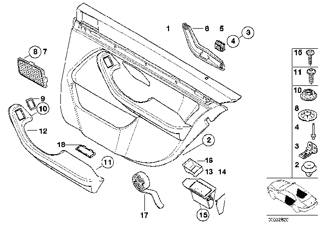 1999 BMW 528i  Cover For Footwell Light Cut-Out Diagram for 51418261519