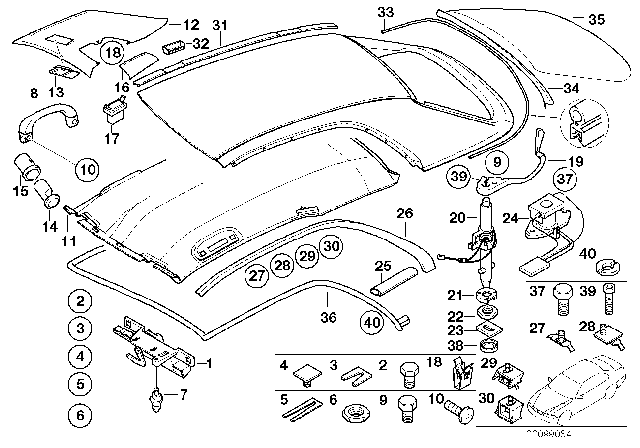 2006 BMW M3  Lock, Hardtop, Left Diagram for 54218228921