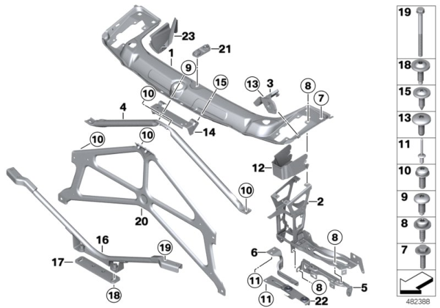 2015 BMW M235i  Holder, Supplementary Cooler, Top Right Diagram for 51647266168
