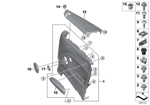 2019 BMW M240i  Capping, Side Trim Panel, Rear Left Diagram for 51437312399
