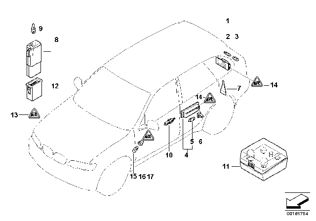 2003 BMW X5 Lamp, Door Entrance Rear Diagram for 63316962035