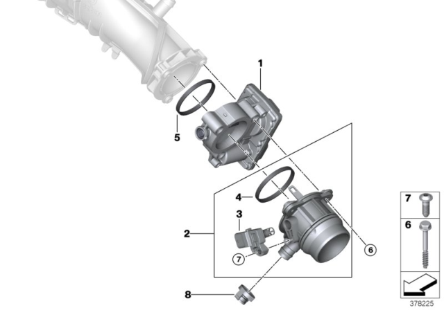 2020 BMW X1  Throttle Body Diagram for 13547619008