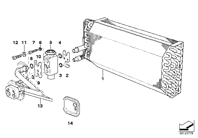 1997 BMW 740iL  Expansion Valve Diagram for 64116981454