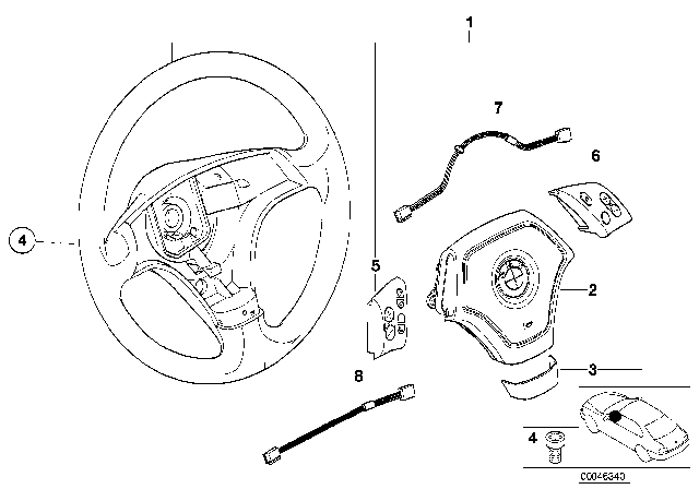 2000 BMW 328Ci  Cruise Control Switch Diagram for 61318375395